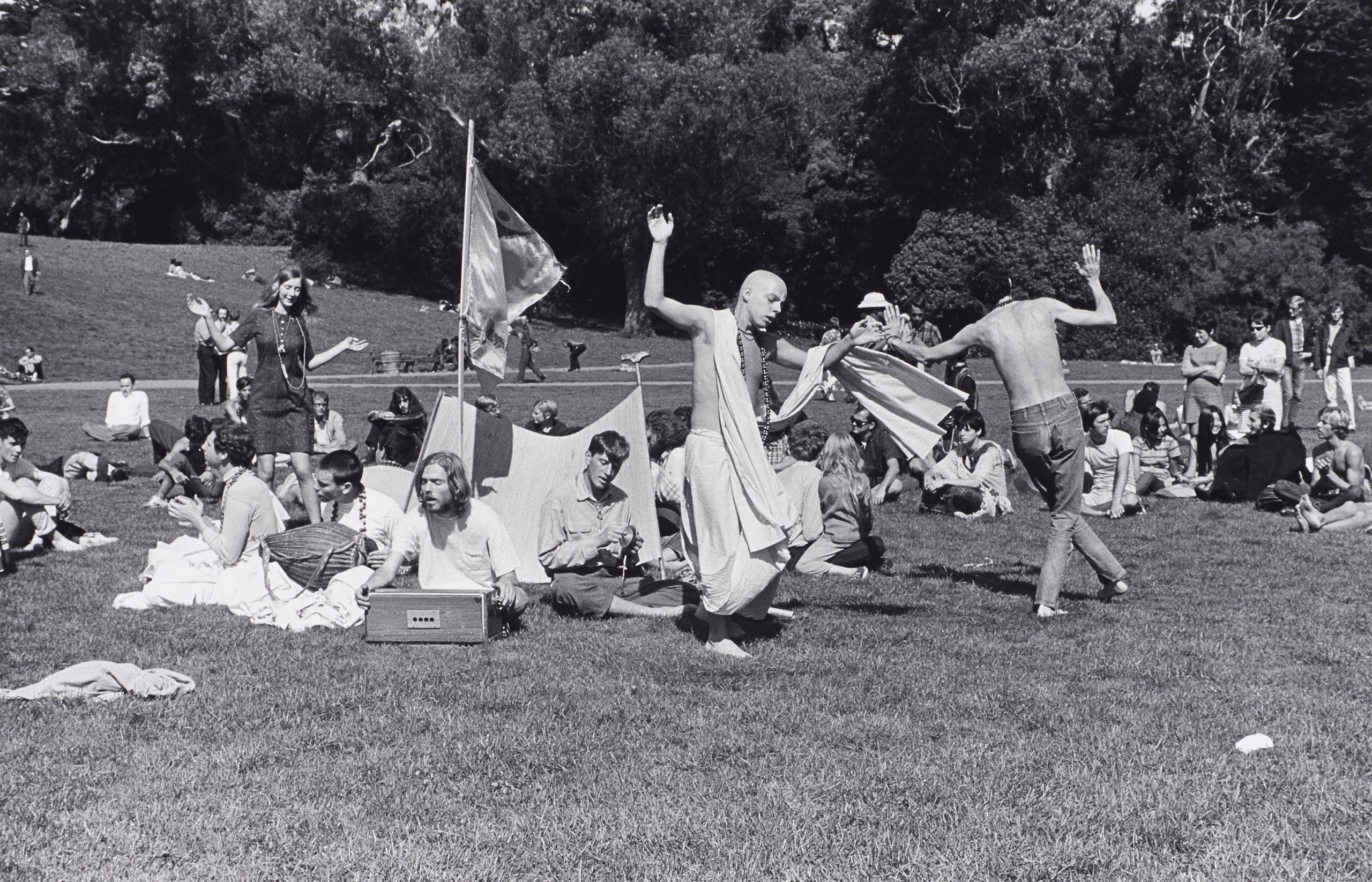 Ruth-Marion Baruch, "Hare Krishna Dance in Golden Gate Park, Haight Ashbury," 1967.